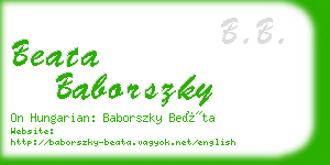 beata baborszky business card